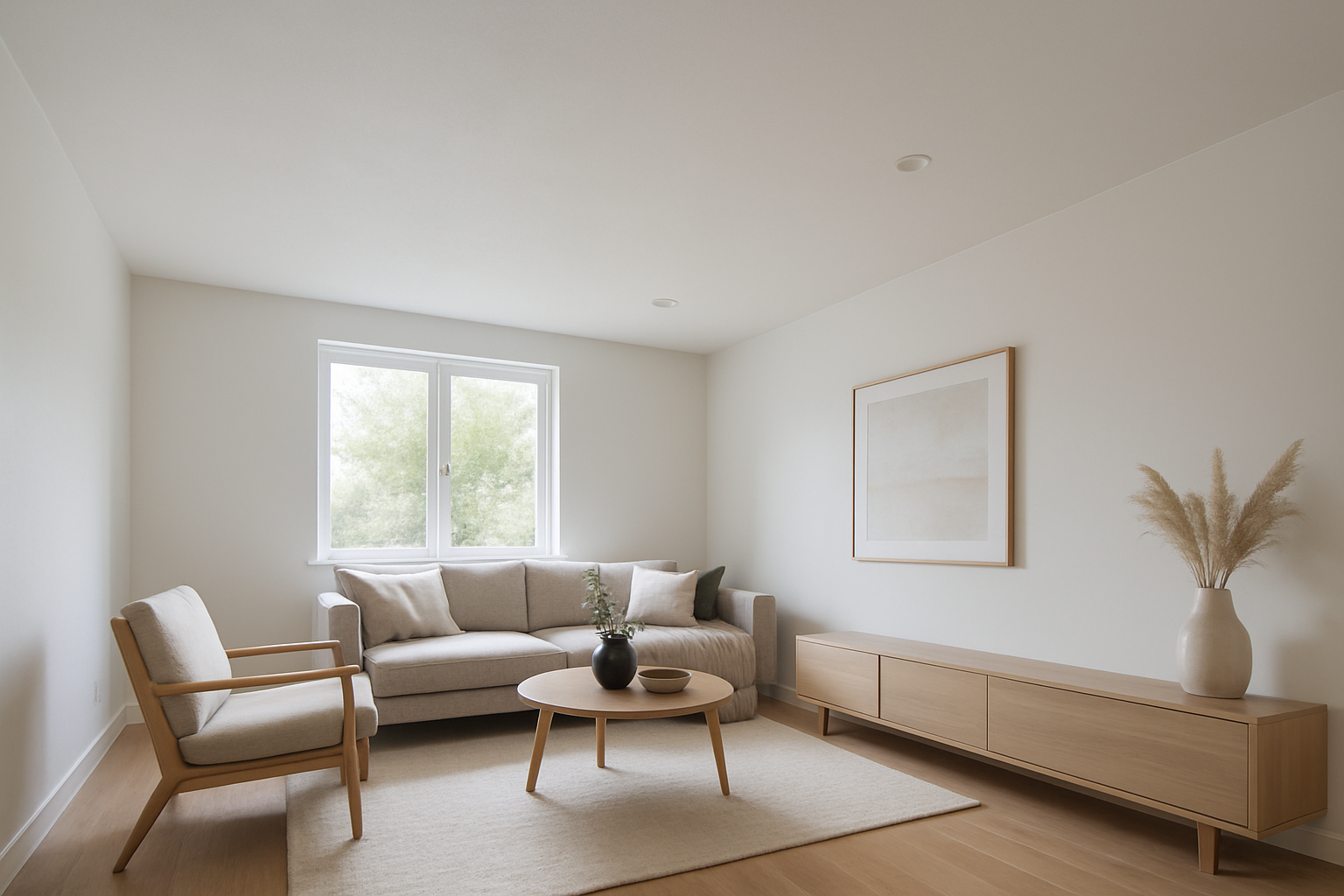 Clean, modern room after professional ceiling remediation